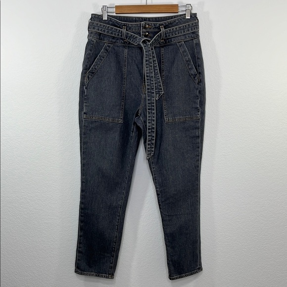 Veronica Beard Logan Belted High Rise Straight-Leg Jeans in‎ Kodiak size 31 - Picture 2 of 11